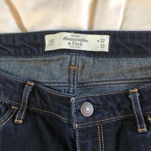 Dark wash Abercrombie and Fitch jeans.